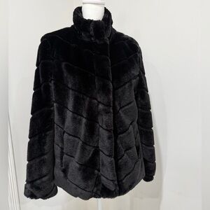 Cavalini Size LP Women Petite Faux Fur Jacket